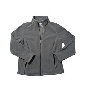 L.L. BEAN Women's Gray Polartec; Full zip Fleece, Full zip, Meidum